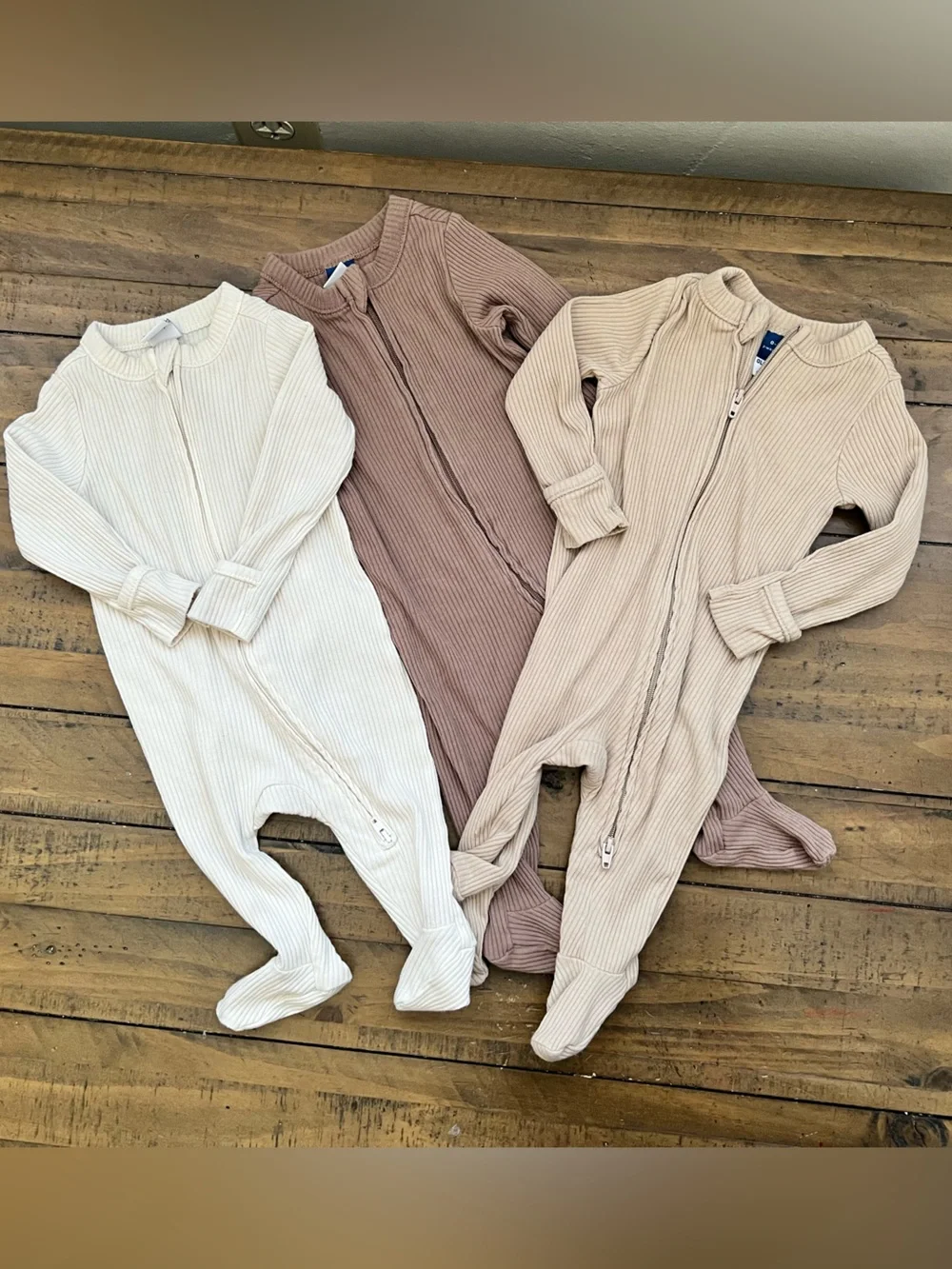 Old Navy Ribbed Footed Two-way Zip Pjs